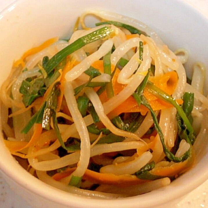 レンジで簡単 時短 もやし 人参 ニラのナムル レシピ 作り方 By なな1151 楽天レシピ レンジで簡単 時短 もやし 人参 ニラのナムル レシピ 作り方 By なな1151 楽天レシピ
